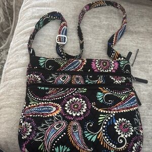 Vera Bradley Black Multicolor Paisley Crossbody Bag